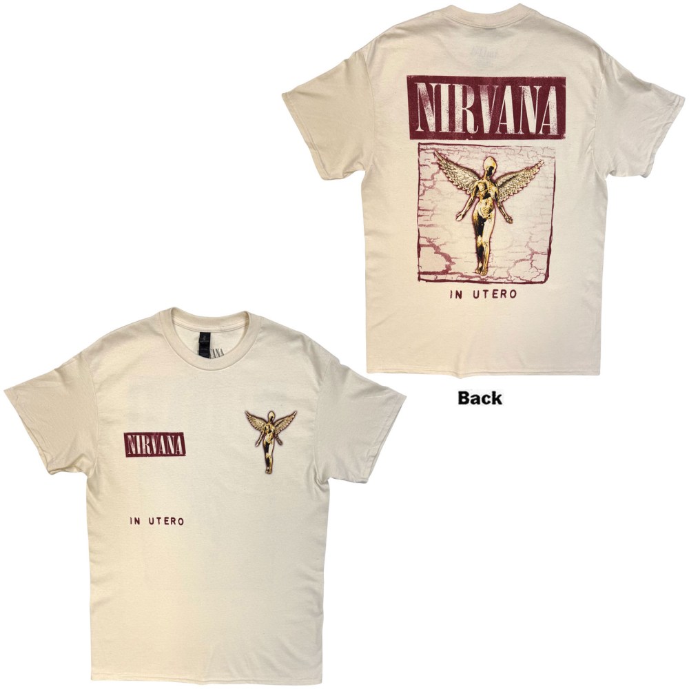 Nirvana - In Utero Cover Heren Tshirt - Creme